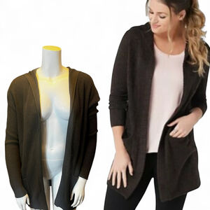 Women's Peyton Primrose Hooded Waffle Cardigan, L, Olive Green